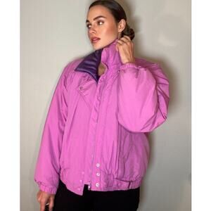 Obermeyer Vintage Ski Jacket Pink Lilac Sz 14 Retro Alpine 80s 90s Apreski